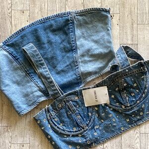 Forever 21 Denim / Jean  Bralette Tube Crop Top